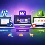 WordPress vs Webflow vs Shopify comparison for business websites